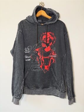 Corpse Husband "Miss You" Hoodie in a Washed Black, Medium